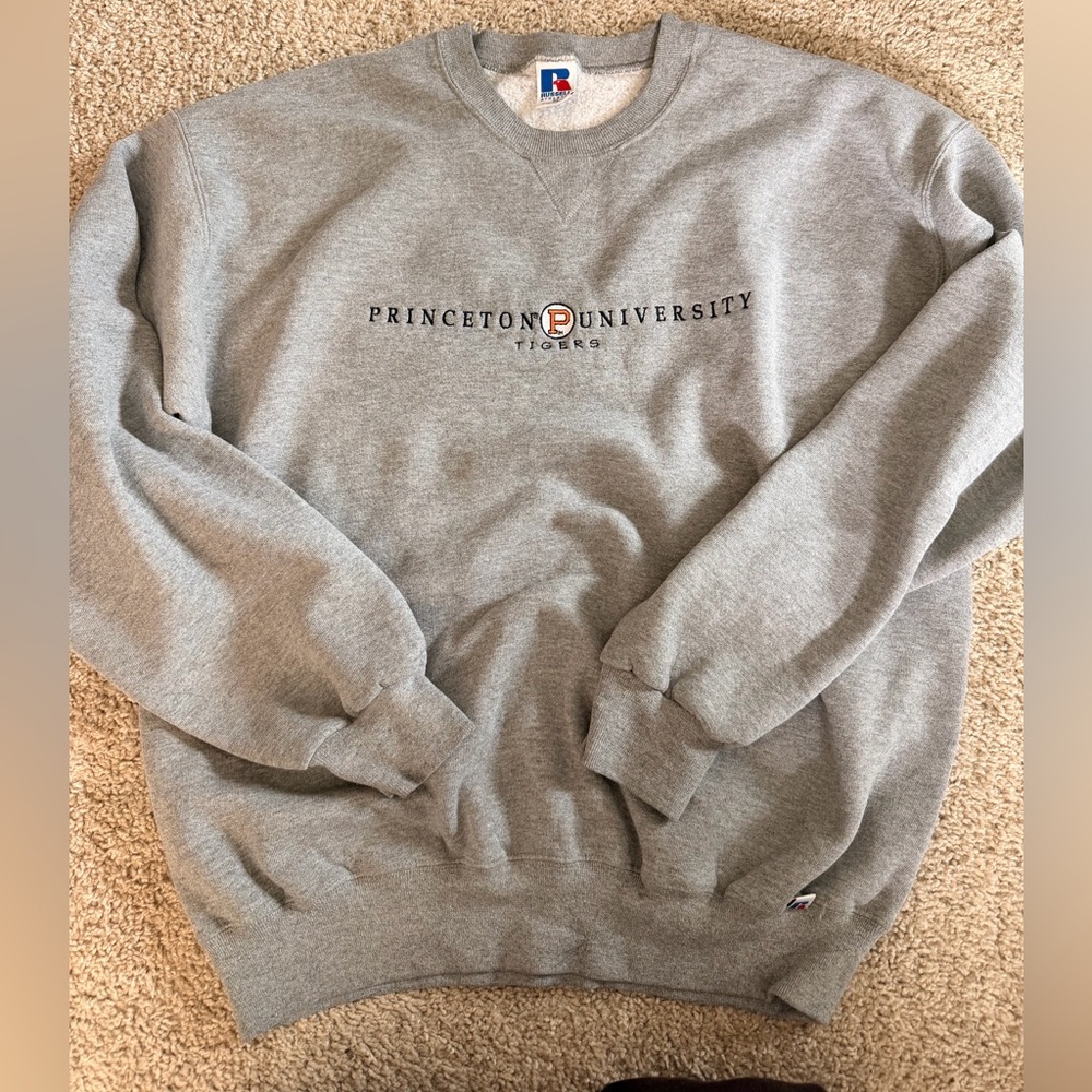 Russell Athletic Gray Princeton University Crewneck Sweater
